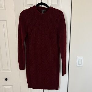 Forever 21 Deep Red Long Sleeve Dress